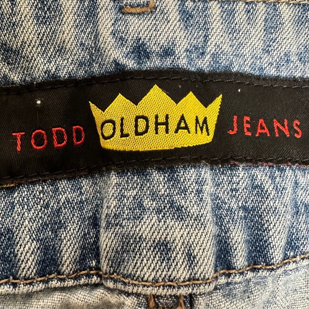 Todd‎ Oldham Jeans Flare Women Size 7 Light Wash Blue Denim Mid Rise 90s Crown - Picture 6 of 10